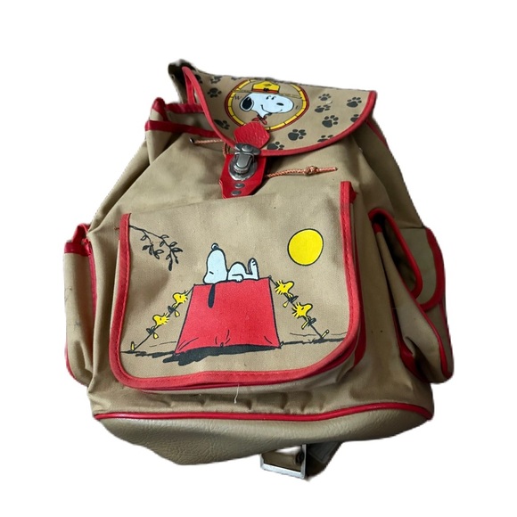 VINTAGE CAMP SNOOPY BACKPACK BUTTERFLY ORIGINALS PEANUTS GANG UNITED FEATURES